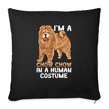 Chow Chow Chien - Housse de coussin décorative 45 x 45 cm - noir - Devant