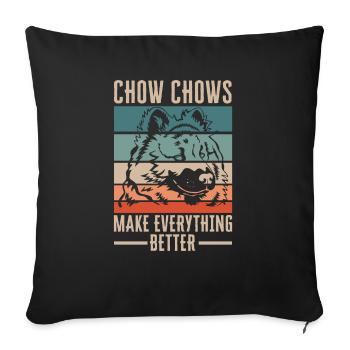 Chow Chow Chien - Housse de coussin décorative 45 x 45 cm - noir - Devant