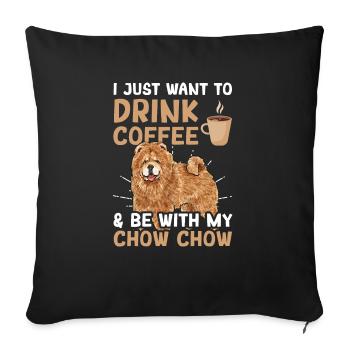 Chow Chow Chien - Housse de coussin décorative 45 x 45 cm - noir - Devant