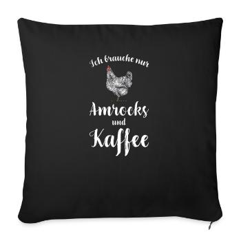 Amrock Huhn I Chicken Geflügel Motiv für - Sofakissenbezug 45 x 45 cm - Schwarz - Vorne