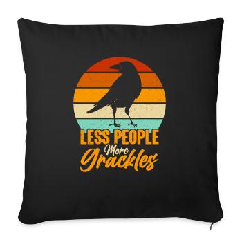 Blackbird Grackle Bird Design pour les ornithologues amateurs - Housse de coussin décorative 45 x 45 cm - noir - Devant