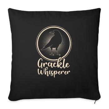 Blackbird Grackle Bird Design pour les ornithologues amateurs - Housse de coussin décorative 45 x 45 cm - noir - Devant