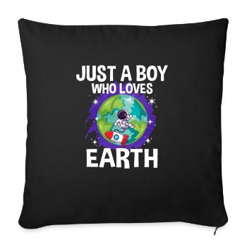 Earth Planet Gift - Sofa pillowcase 17,3'' x 17,3'' (45 x 45 cm) - black - Front