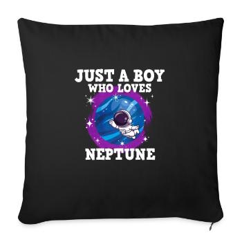 Neptun Planet Geschenk - Sofakissenbezug 45 x 45 cm - Schwarz - Vorne