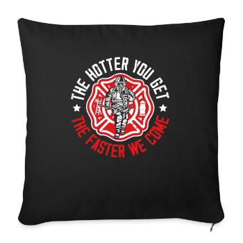 Fireman Fire Rescue Firefighter Firetruck - Sofa pillowcase 17,3'' x 17,3'' (45 x 45 cm) - black - Front