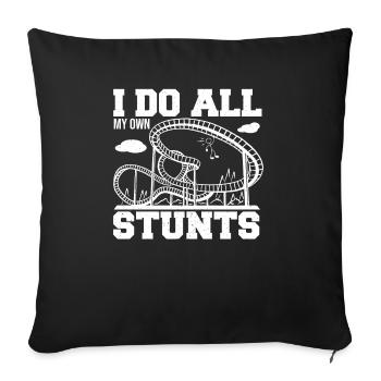Roller Coaster Stunts Amusement Park Theme Park Va - Sofa pillowcase 17,3'' x 17,3'' (45 x 45 cm) - black - Front
