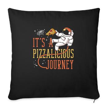 Space Pizza Lover Astronaut Fast Food - Housse de coussin décorative 45 x 45 cm - noir - Devant