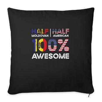Né Moldavie Moldavie américaine Etats-Unis - Housse de coussin décorative 45 x 45 cm - noir - Devant