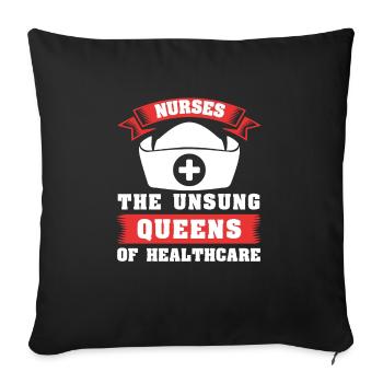 Journée internationale de la femme Reine d’accueil - Housse de coussin décorative 45 x 45 cm - noir - Devant