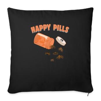Happy Pills Tarantula Funny Spiders Lover Humor - Sofa pillowcase 17,3'' x 17,3'' (45 x 45 cm) - black - Front