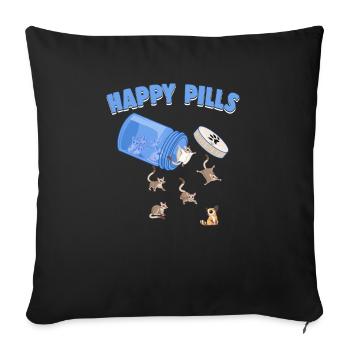 Happy Pills Sugar Bears Drôle de Sugar Gliders Lover - Housse de coussin décorative 45 x 45 cm - noir - Devant