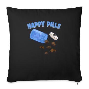 Happy Pills Spider Funny Tarantulas Lover Humor - Sofa pillowcase 17,3'' x 17,3'' (45 x 45 cm) - black - Front