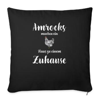 Amrock Huhn I Chicken Geflügel Motiv für - Sofakissenbezug 45 x 45 cm - Schwarz - Vorne