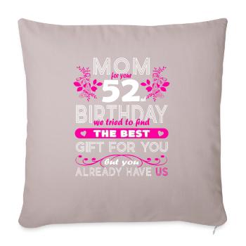 Funny Birthday Wishes Women 52 Birthday - Sofa pillowcase 17,3'' x 17,3'' (45 x 45 cm) - light taupe - Front