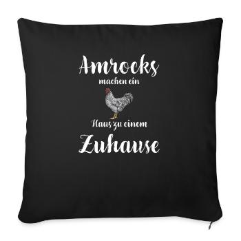 Amrock Huhn I Chicken Geflügel Motiv für - Sofakissenbezug 45 x 45 cm - Schwarz - Vorne