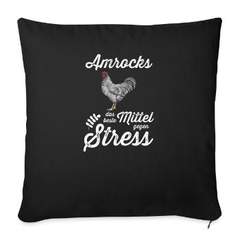 Amrock Huhn I Chicken Geflügel Motiv für - Sofakissenbezug 45 x 45 cm - Schwarz - Vorne