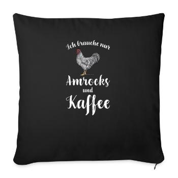 Amrock Huhn I Chicken Geflügel Motiv für - Sofakissenbezug 45 x 45 cm - Schwarz - Vorne