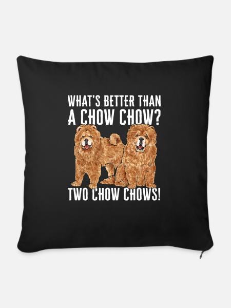 Chow Chow Hund - Sofakissenbezug 45 x 45 cm - Schwarz