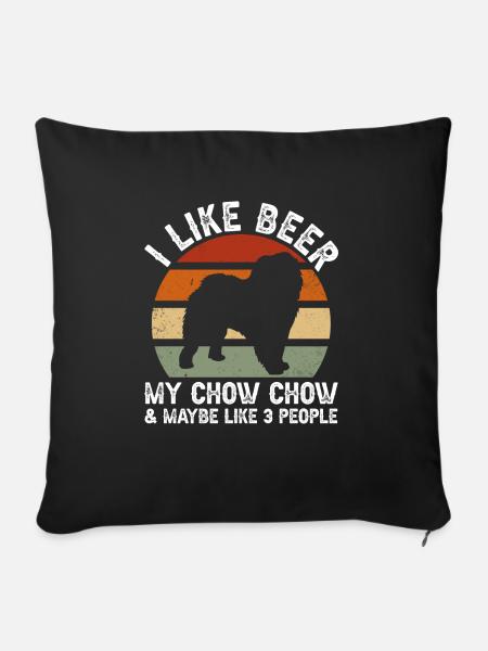 Chow Chow Hund - Sofakissenbezug 45 x 45 cm - Schwarz