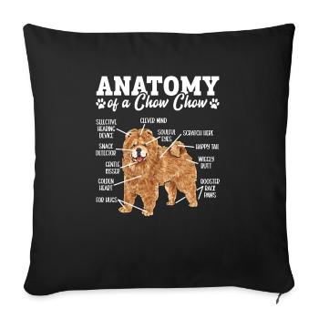 Chow Chow Chien - Housse de coussin décorative 45 x 45 cm - noir - Devant