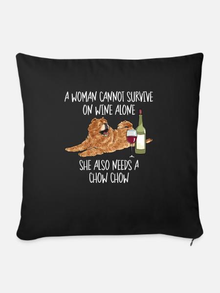 Chow Chow Hund - Sofakissenbezug 45 x 45 cm - Schwarz