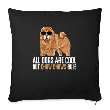 Chow Chow Chien - Housse de coussin décorative 45 x 45 cm - noir - Devant