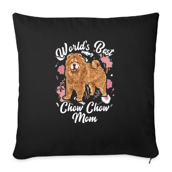 Chow Chow Chien - Housse de coussin décorative 45 x 45 cm - noir - Devant