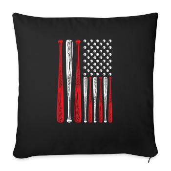 Baseball-Liebhaber Baseball-Spieler Baseball-Trainer USA - Sofakissenbezug 45 x 45 cm - Schwarz - Vorne