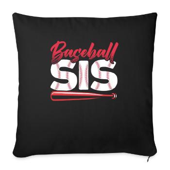 Baseball Sis Baseballspieler Baseball Trainer Sport - Sofakissenbezug 45 x 45 cm - Schwarz - Vorne