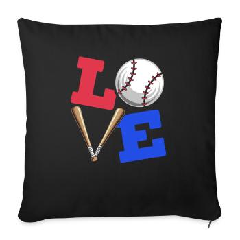 Baseball-Liebhaber Baseballspieler Baseball-Trainer - Sofakissenbezug 45 x 45 cm - Schwarz - Vorne