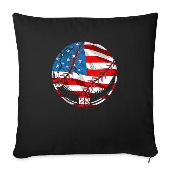 Baseball-Liebhaber Baseballspieler Baseball-Trainer USA - Sofakissenbezug 45 x 45 cm - Schwarz - Vorne