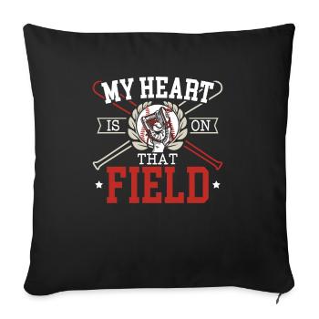 Baseball-Liebhaber Baseballspieler Baseball-Trainer - Sofakissenbezug 45 x 45 cm - Schwarz - Vorne