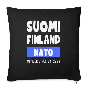 Finlande Finlande OTAN - Membre 04-2023 - Housse de coussin décorative 45 x 45 cm - noir - Devant