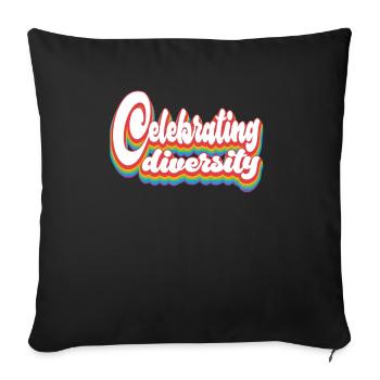 Pride Month LGBTQ - Celebrating Diversity - Sofa pillowcase 17,3'' x 17,3'' (45 x 45 cm) - black - Front