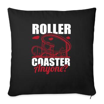Roller Coaster Anyone Amusement Park Theme Park Va - Sofa pillowcase 17,3'' x 17,3'' (45 x 45 cm) - black - Front