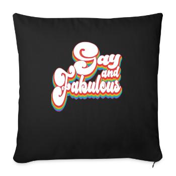Gay et fabuleux - Défilé LGBTQ du Mois de la fierté - Housse de coussin décorative 45 x 45 cm - noir - Devant