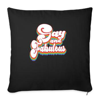 Mois de la fierté LGBTQ - Gay et fabuleux - Housse de coussin décorative 45 x 45 cm - noir - Devant