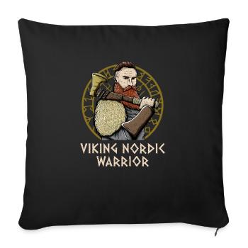Mythology Nordic Warrior Norwegian Funny Norway - Sofakissenbezug 45 x 45 cm - Schwarz - Vorne