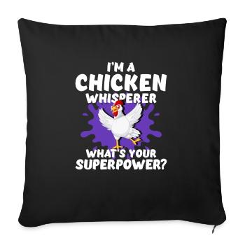 Poulets - Housse de coussin décorative 45 x 45 cm - noir - Devant