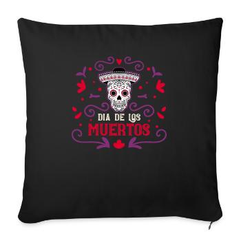 Dia de los Muertos Jour des morts mexicain - Housse de coussin décorative 45 x 45 cm - noir - Devant