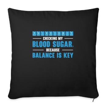 Diabetic Pancreas Diabetes Awareness - Sofa pillowcase 17,3'' x 17,3'' (45 x 45 cm) - black - Front
