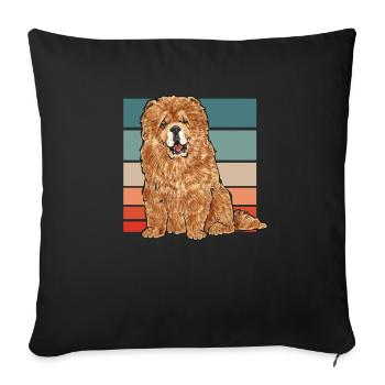 Chow Chow Chien - Housse de coussin décorative 45 x 45 cm - noir - Devant