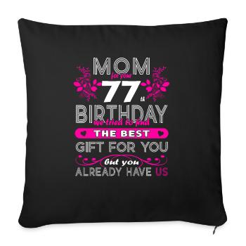 Funny Birthday Wishes Women 76th Birthday - Sofa pillowcase 17,3'' x 17,3'' (45 x 45 cm) - black - Front