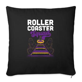 Amusement Park Theme Park Vacation Roller Coaster - Sofa pillowcase 17,3'' x 17,3'' (45 x 45 cm) - black - Front