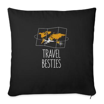 Travel Besties Traveler Road Trip Exploration - Sofakissenbezug 45 x 45 cm - Schwarz - Vorne