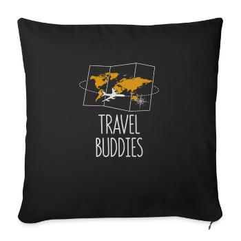 Travel Buddies Traveling Tourist Adventure - Sofa pillowcase 17,3'' x 17,3'' (45 x 45 cm) - black - Front