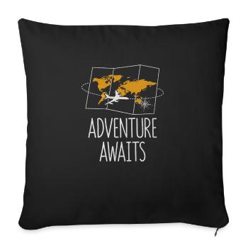 Adventure Awaits Traveling Vacation Travel - Sofa pillowcase 17,3'' x 17,3'' (45 x 45 cm) - black - Front