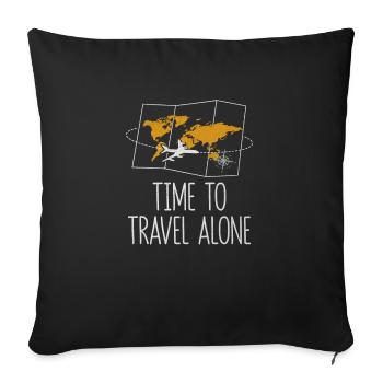 Temps de voyager seul Voyage en voiture - Housse de coussin décorative 45 x 45 cm - noir - Devant