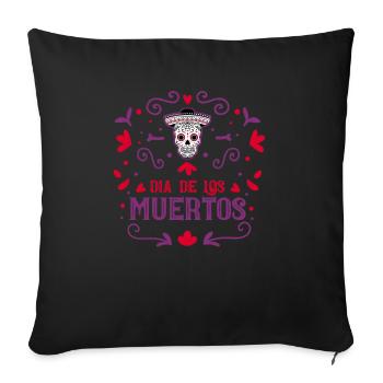 Dia de los Muertos Jour des morts mexicains - Housse de coussin décorative 45 x 45 cm - noir - Devant
