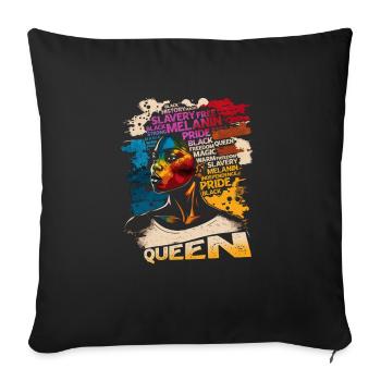 Juneteenth BLM Black Proud Woman Strong Black - Sofa pillowcase 17,3'' x 17,3'' (45 x 45 cm) - black - Front
